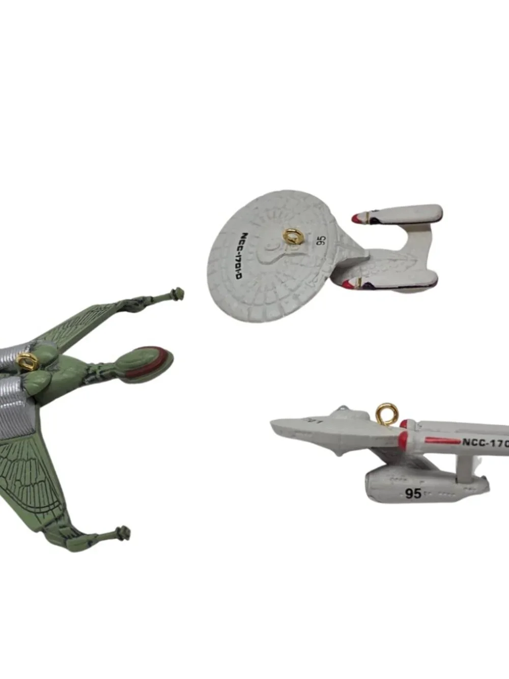 Vtg 1995 Hallmark Keepsake The Ships of Star Trek Ornament 3 Pc Set Miniatures
